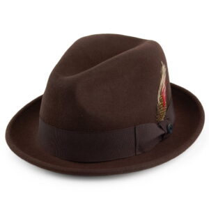 Black Crushable Wool Felt Trilby Hat