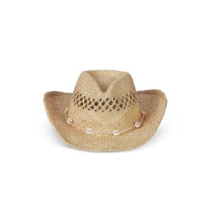Seashell Raffia Cowboy Hat