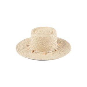 Shell Trim Straw Boater Hat